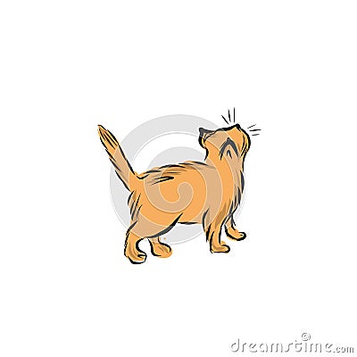 Red-haired little kitten Vector Illustration